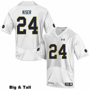 Notre Dame Fighting Irish Men's Jack Kiser #24 White Under Armour Authentic Stitched Big & Tall College NCAA Football Jersey ZPH7799YC